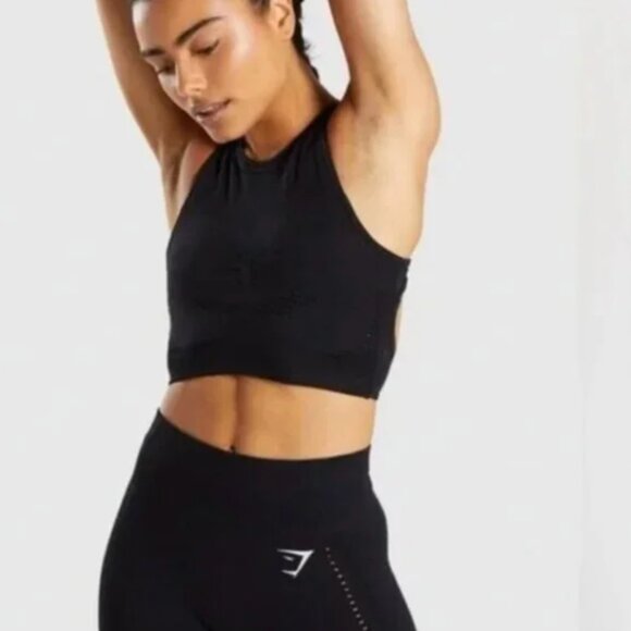 Gymshark Flawless Knit Sports Bra in black - size small - Crop top laser cut - Picture 5 of 6
